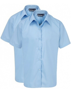 Banner Short Sleeve Blouse 2pk - Blue